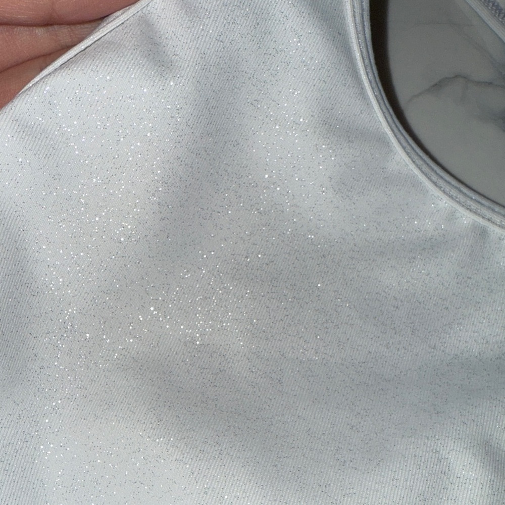 Elegant White Shimmery Sports Bra Like New - Picture 8 of 13